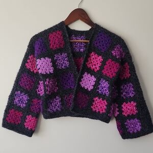 Women's Multicolor Crochet Cardigan S/M